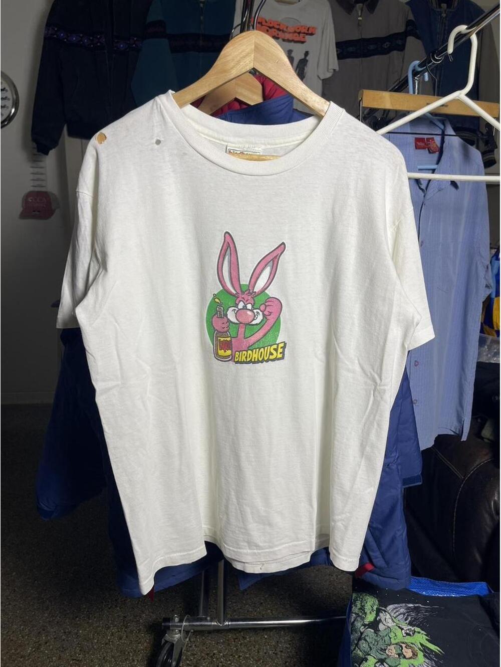 90s Birdhouse Skateboards Steve Berra Drunken Bunny Shirt Men's Large